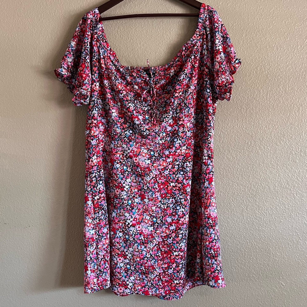 City Chic Ditsy Floral Print Puff Sleeves Dress Size 18